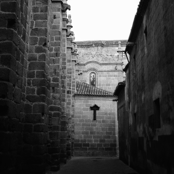  South wall of the Avila's Cathedal. Street of Life and Death, or Old Cross 