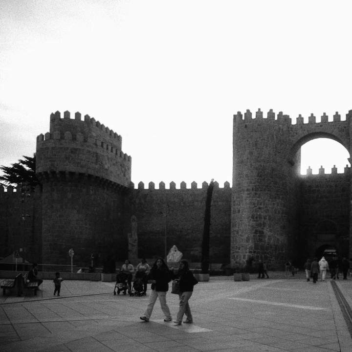  Square of Saint Teresa, and Alcazar door of the rampart wall of Avila 