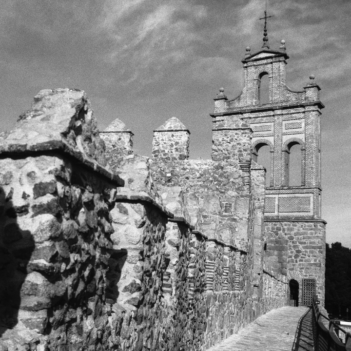  Rampart wall of Avila, Spain, viewed from its top, and the the 