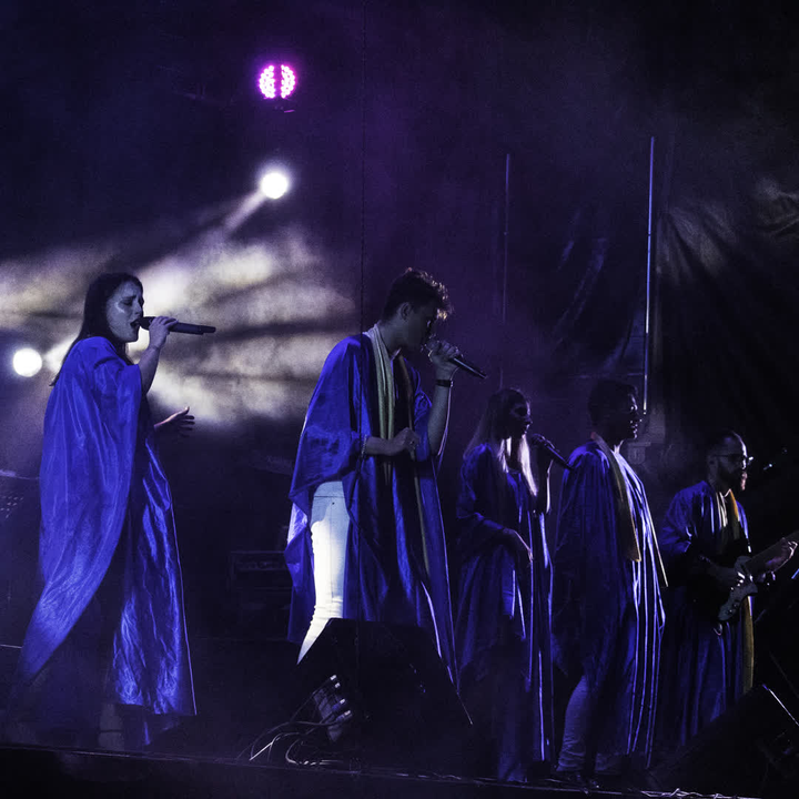 La Luna Band's singers performing on San Jose Obrero's feast night
