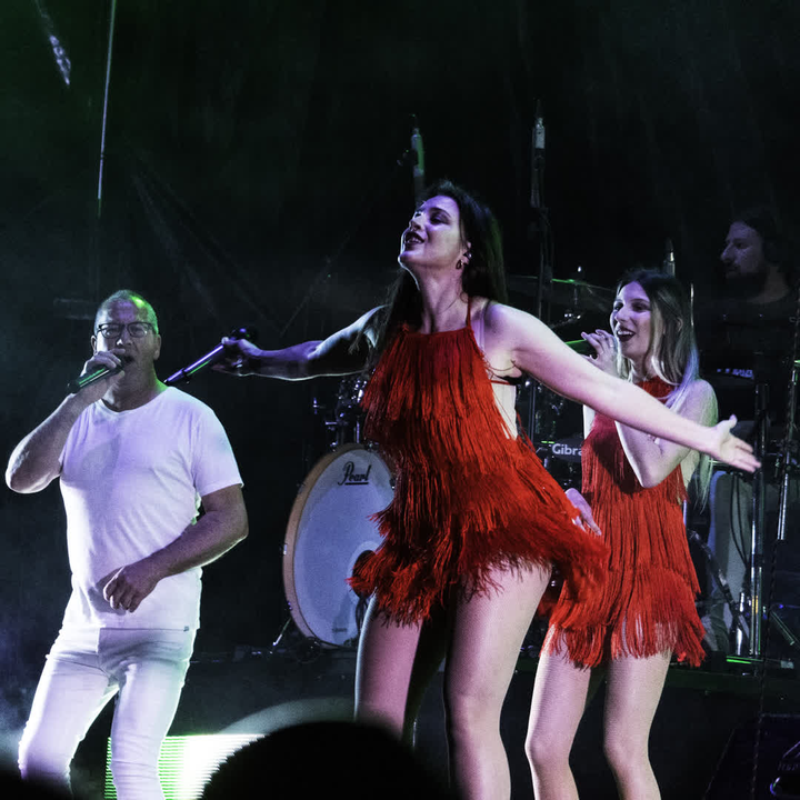 La Luna Band's singers performing on San Jose Obrero's feast night