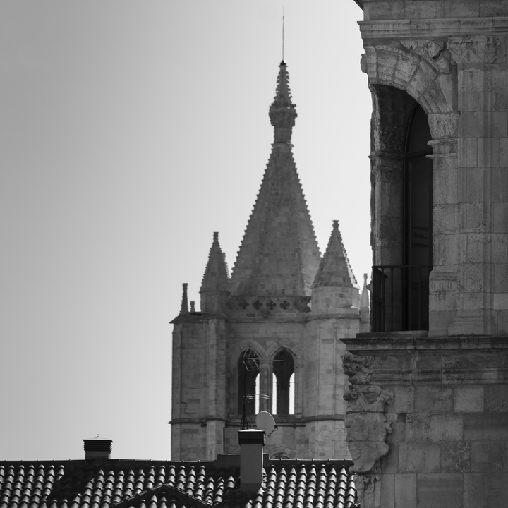 Bell tower of the Cathedral at Leon, Spain