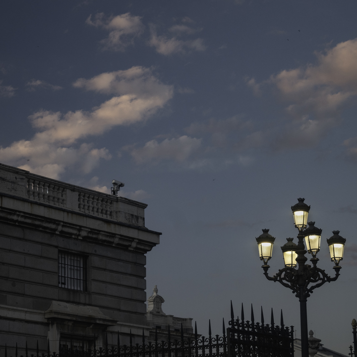 Madrid's Royal Palace at sunset