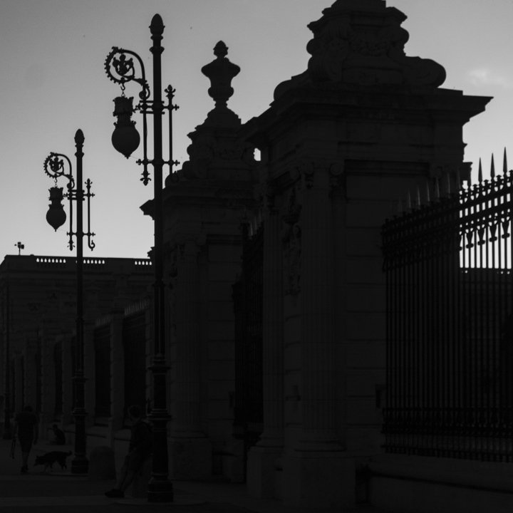 Madrid's Royal Palace at sunset