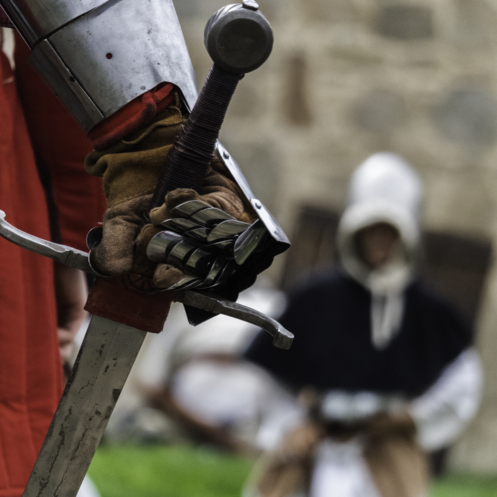  The king about to storm the wall at the Reenact Rampart Assault at Ávila's Historic Market and Fair. Photograph awarded for 