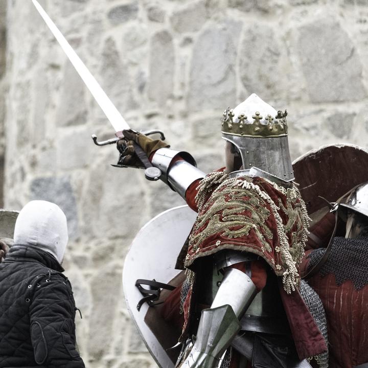  The king about to storm the wall at the Reenact Rampart Assault at Ávila's Historic Market and Fair. Taken in September 2025. 