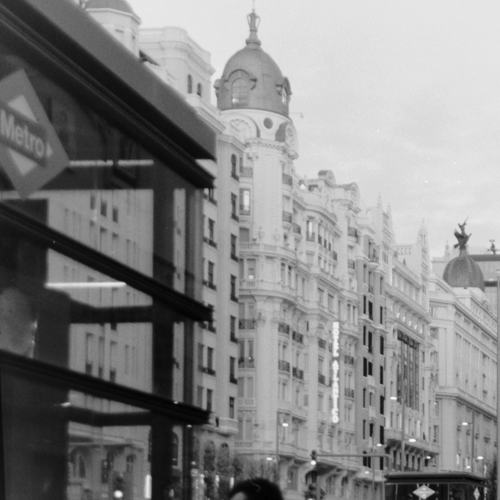 Callao Square on a daily moment, on a 35mm camera
