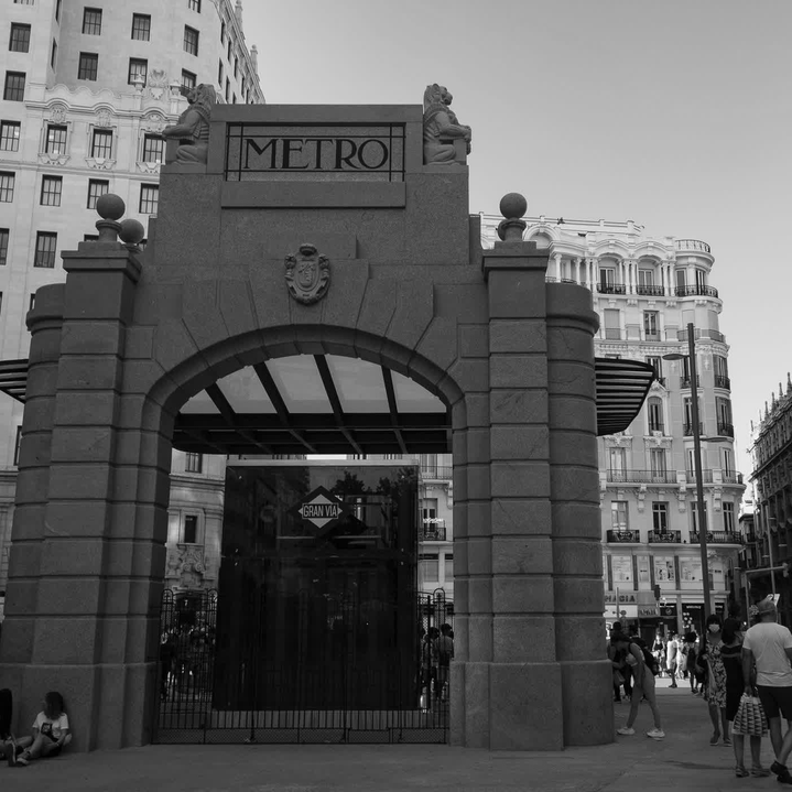 Access to Metro Gran Via, at Madrid 