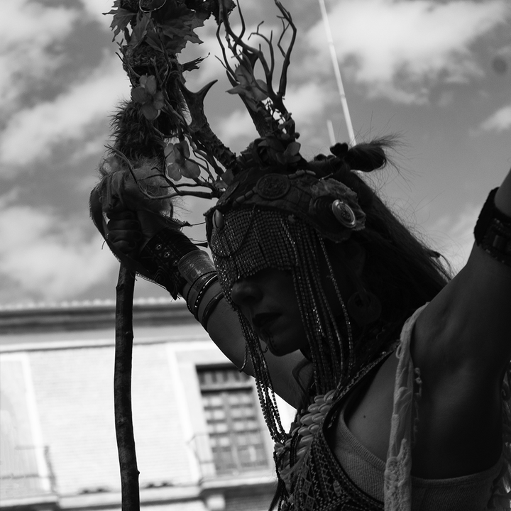 Shaman calling the Elements, at the Medieval Market of Avila, 2023